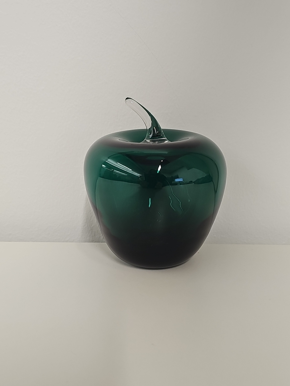 Beautiful BLENKO Emerald Green Glass Apple Sculpture - Home Art Decor